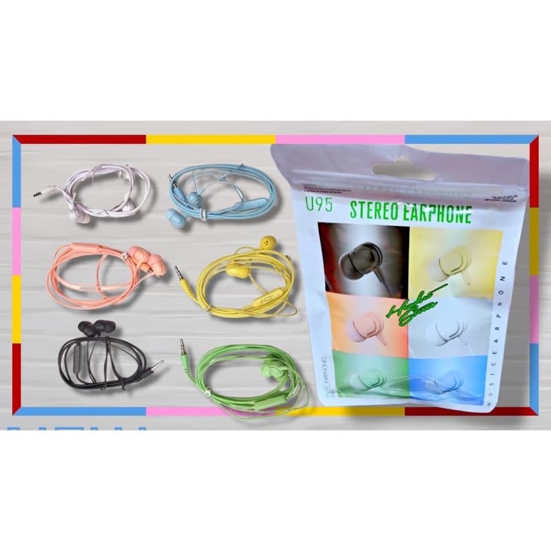 Handsfree Macaron Universal + Mic U95 Bisa buat Telepon Suara Bagus