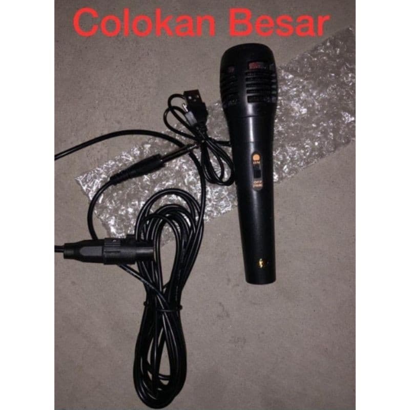 Microphone Kabel Mic Karaoke Speaker Jack 3.5mm Colokan Besar
