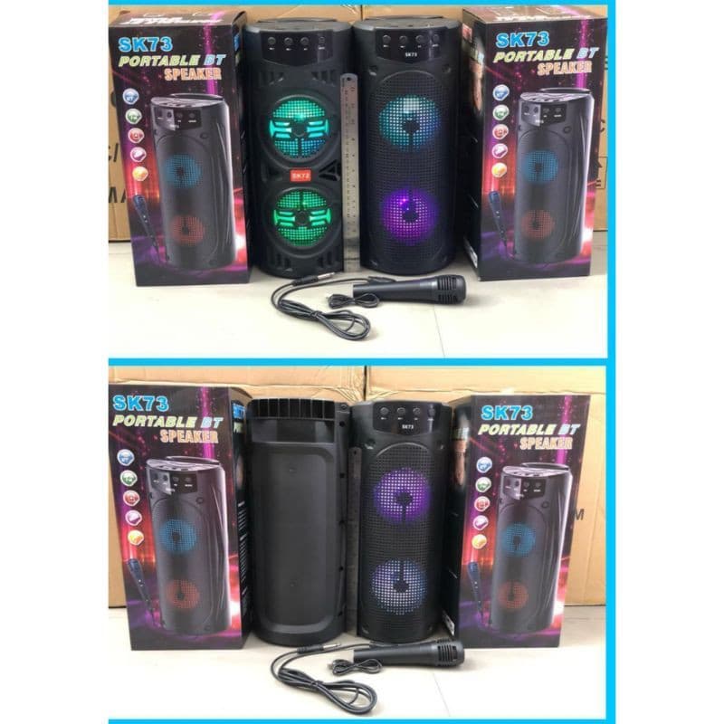 Speaker Bluetooth SK73 + Mic 4" Double Speaker