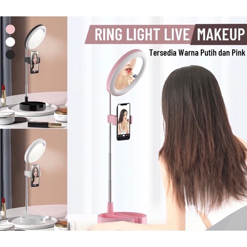 Tripod Ring Ligth G3 Selfie Live + Cermin Make UP Ringligth Lengkap