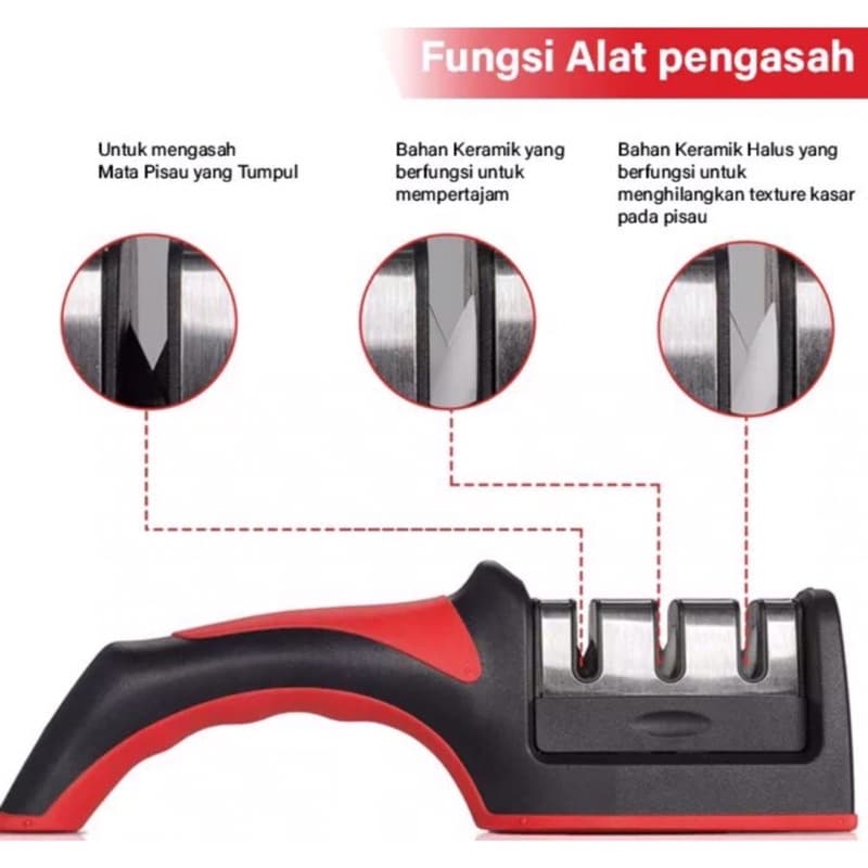 Alat Pengasah Pisau & Gunting 3in1 Serbaguna Alat Pengasah Penajam Pisau Serbaguna