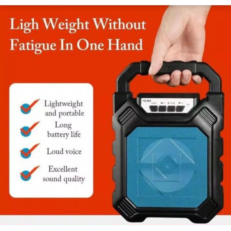 Portable Bluetooth Speaker Free Mic Karaoke 668 High Quality