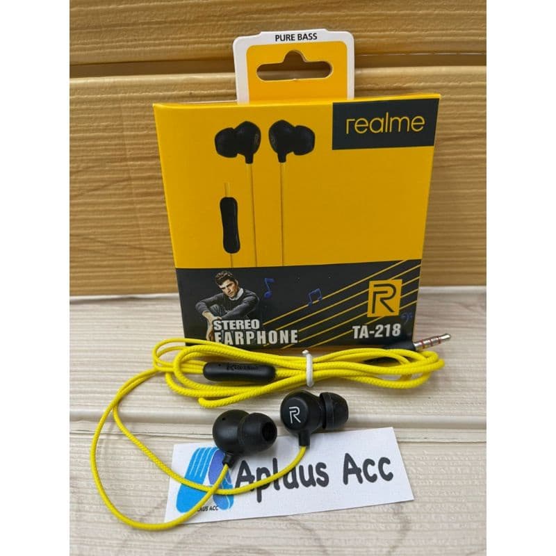 Handsfree Realme TA218 + Mic Stereo Earphone TA-218 Suara Bagus