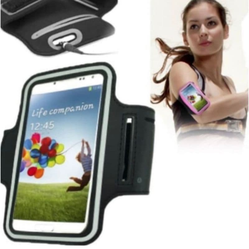 Tas Jogging Lengan Tas Lari HP Running Sport Arm Band Case GYM Black
