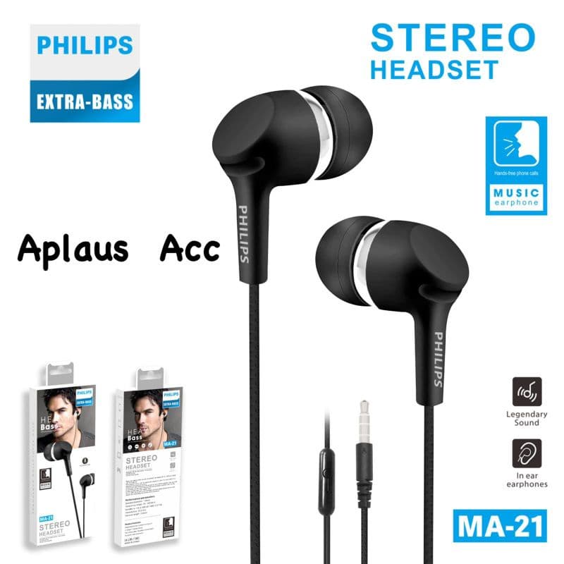 Earphone Handsfree Headset Philips  MA-21 Stereo Extra Bass MA21