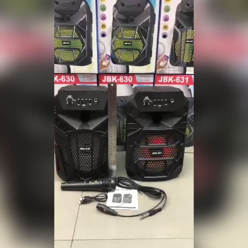 Speaker  Bluetooth TWS JBK-631 (6.5in") + Mic Lampu LED RGB Super Bass