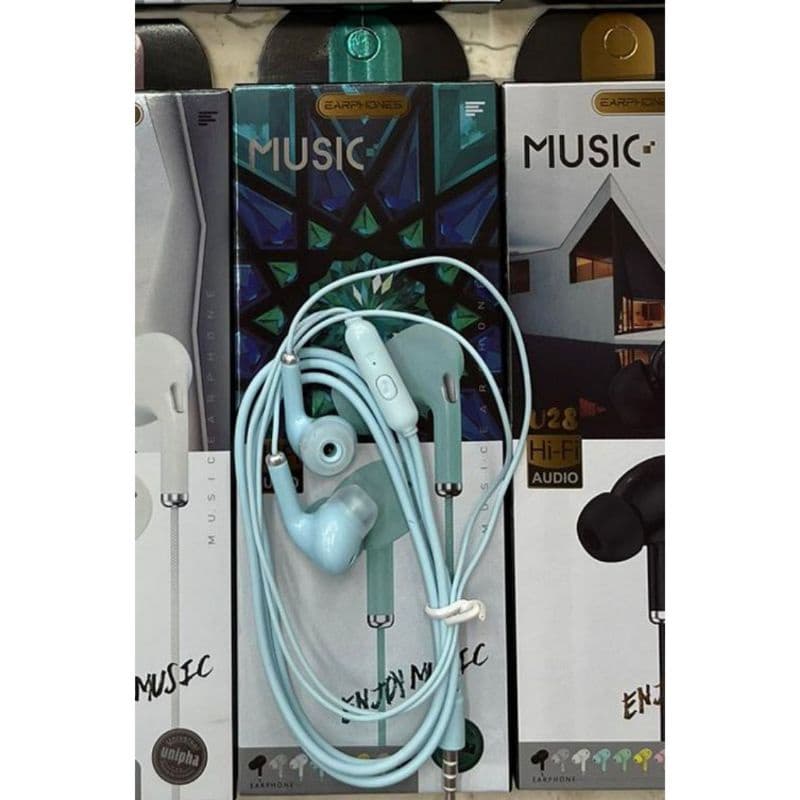 Handsfree Headset Macaron + Mic U28 Stereo Bass Earphone Music