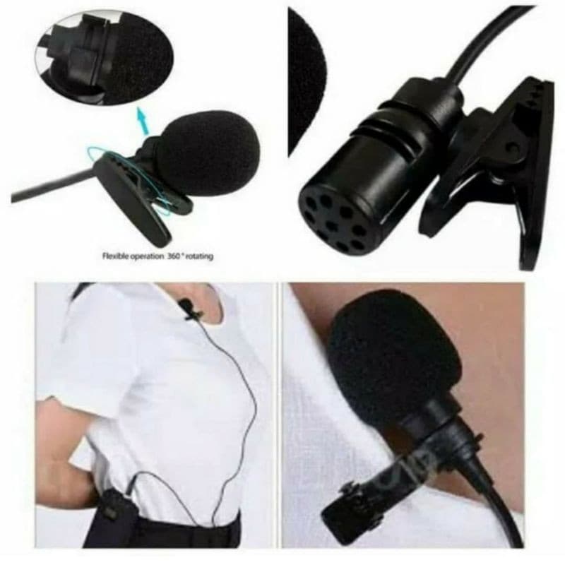 Microphone mini with clip on youtuber/tiktok / smule 2 garis hp laptop