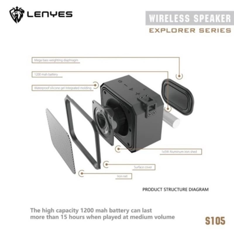 LENYES S105 waterproof ipx7 outdoor wireless bluetooth hifi stereo mini portable speaker