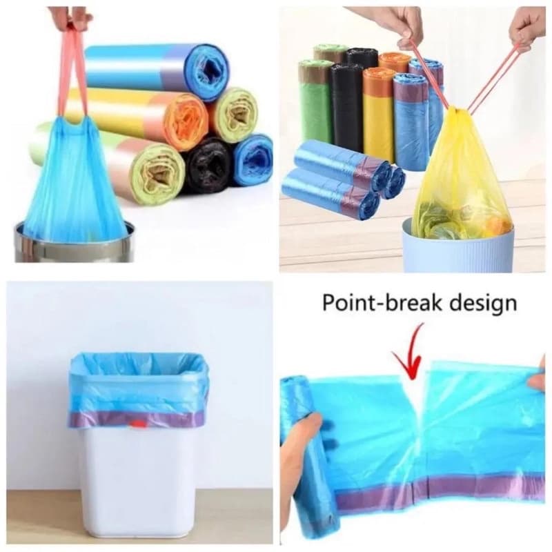 Kantong Plastik Sampah Rol + Tali Bahan Kuat Bagus 1 Rol isi 15 pcs