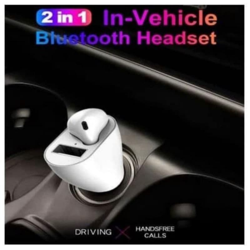 Saver Mobil + Headset S05 Car Charger 2 in 1 Charger Mobil S-05