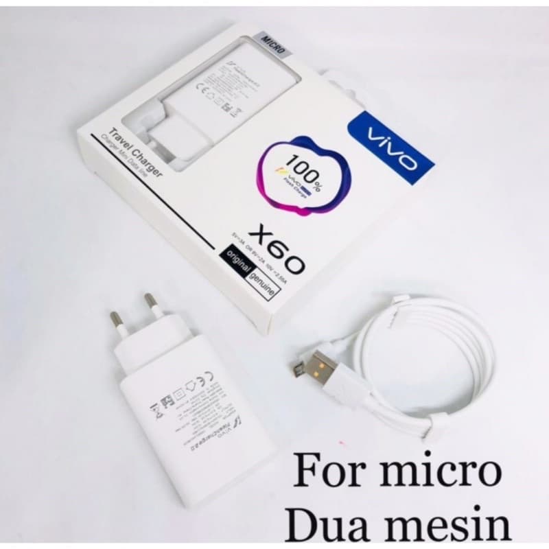 Charger VIVO Ori 100% X60 Fast Charging Colokan V8/Micro