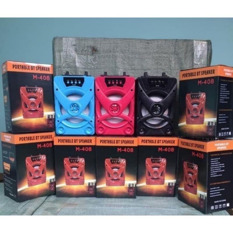Speaker Bluetooth M408 LED Standing HP Portable Wireless Speaker