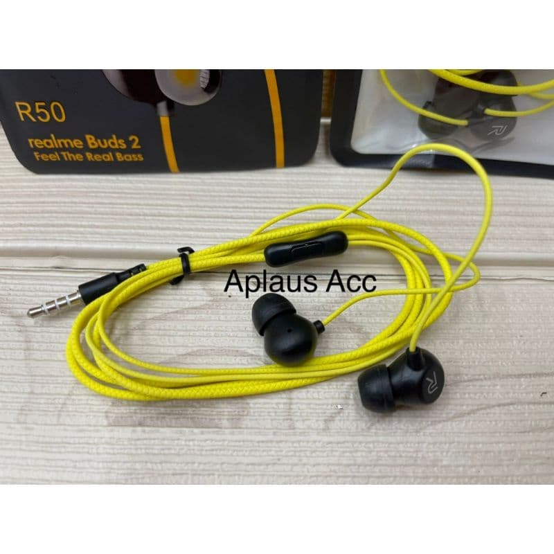Handsfree Headset + Mic Realme R50 Stereo Bass Jack 3.5MM Universal