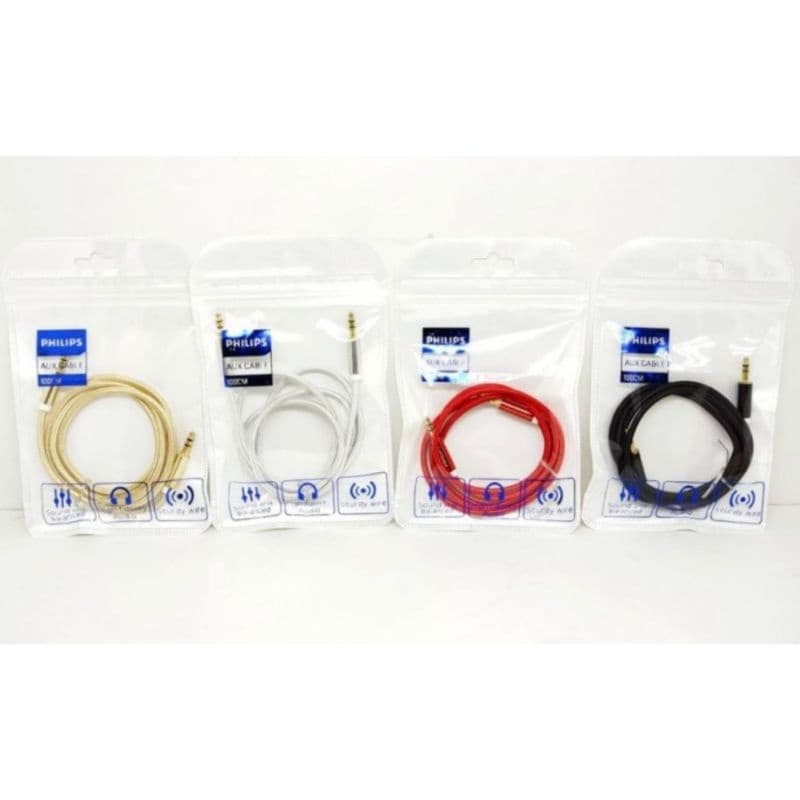 Kabel Audio Aux Philips KA03 1 in 1 Jack 3.5mm Besi Hp Mobil Speaker