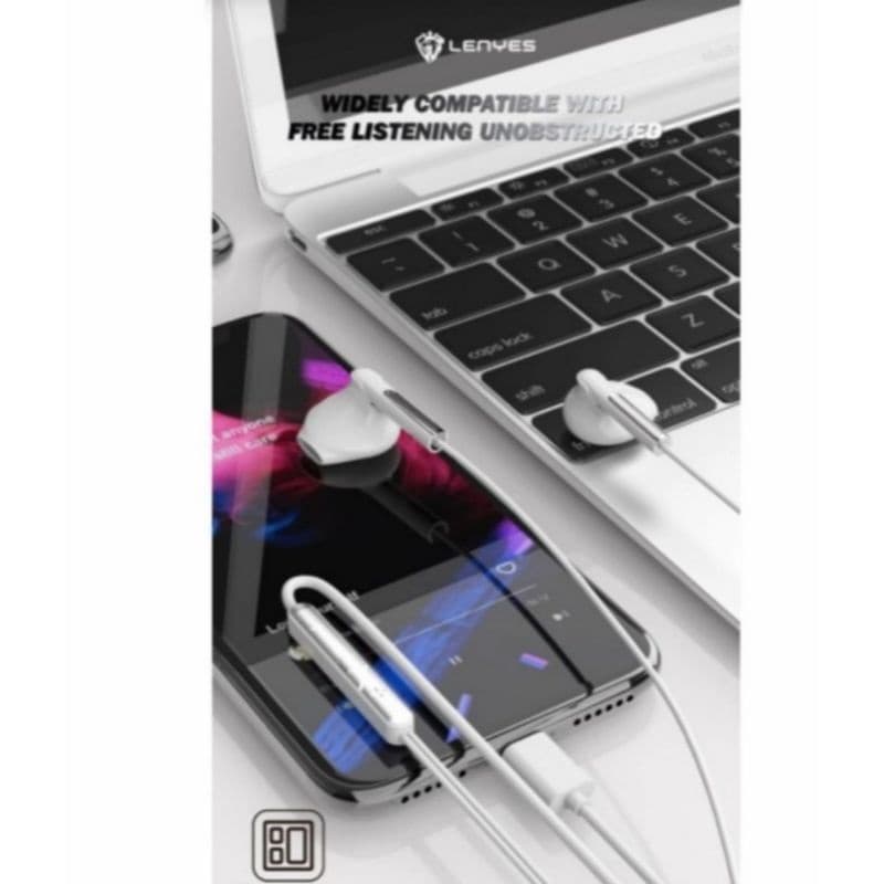 Handsfree LENYES LF67 Konektor Type C + Free Kotak Earphone