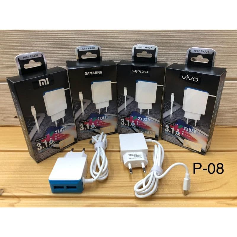 Charger Branded P-08 2USB Output 3.1A