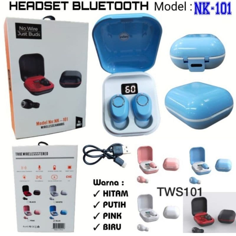 Handsfree Bluetooth Earphone TWS NK-101 Wireless Bass