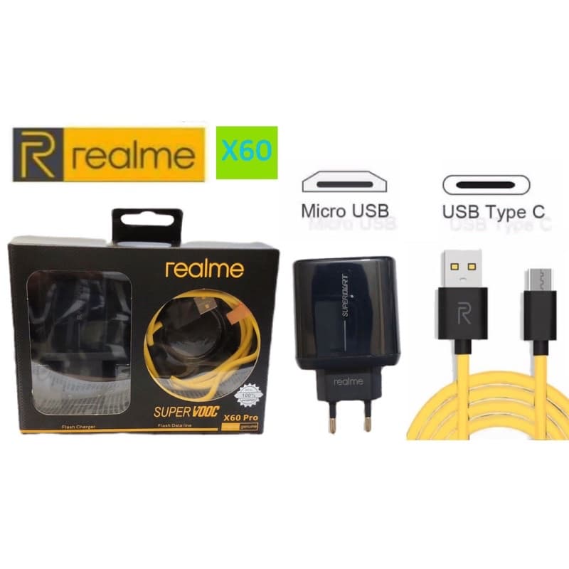 Charger Realme X60 Pro Ori 100% Colokan Micro/V8 & Type C