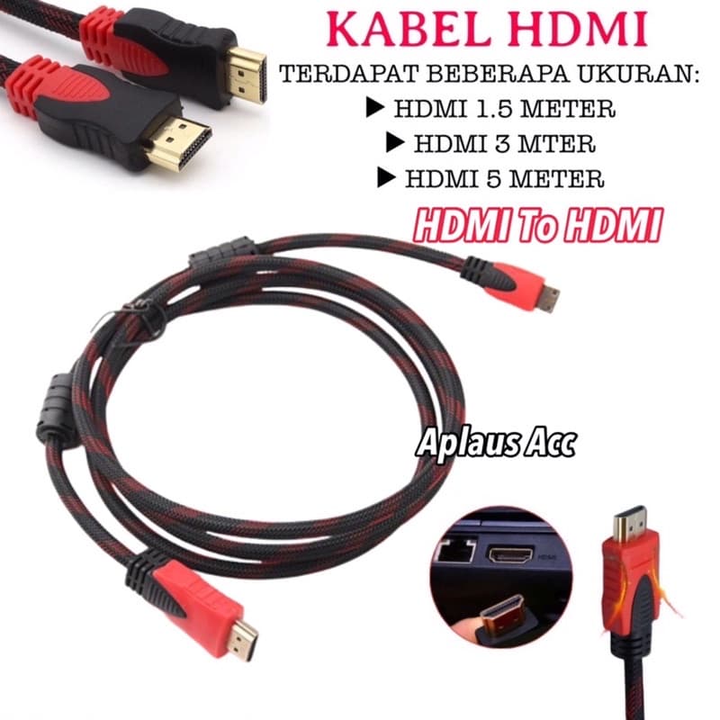 Kabel HDMI To HDMI Bahan Bagus Serat Jaring