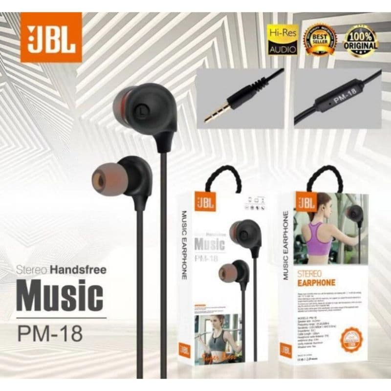 Handsfree Headset Earphone JBL PM-18 Handsfree PM18