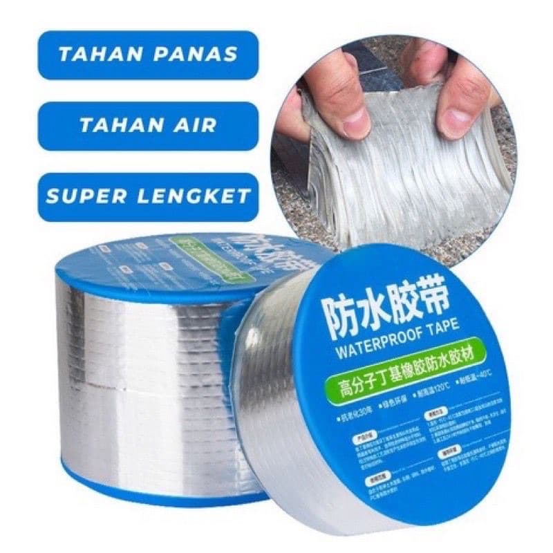Lakban Anti Bocor Aluminium Foil Waterproof Lem Tahan Panas Super Lengket