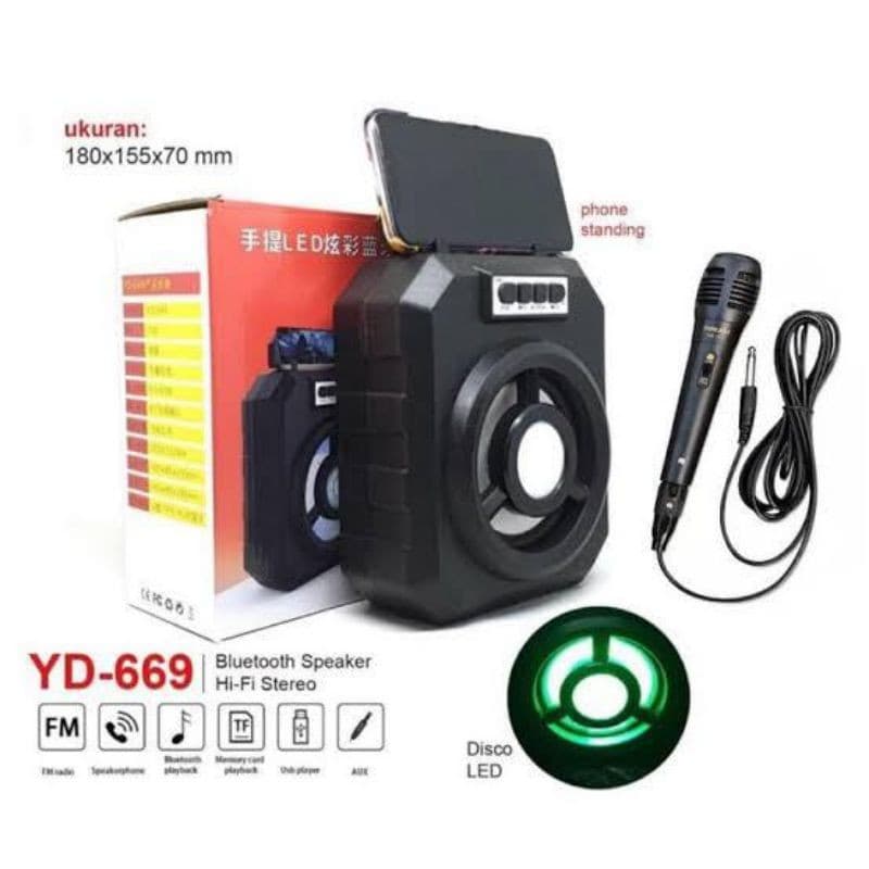Speaker Bluetooth Microphone + Mic YD 669 Wireless - Speaker Disco