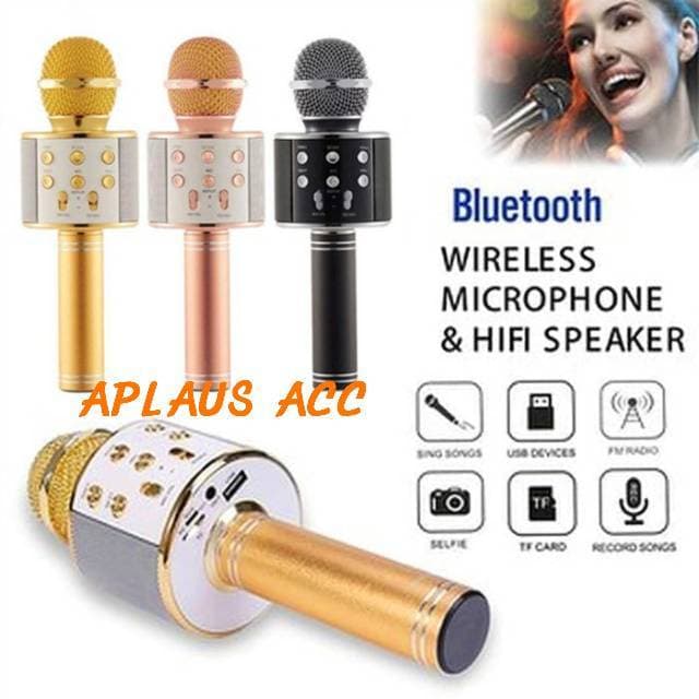 MIC BLUETOOTH WS 858 WSTER SMULE WIRELESS KAROKE PORTABLE