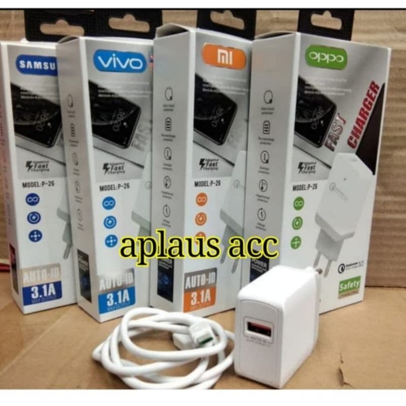Charger Branded P-26 Ori QC3.0A- 3.1A 1 USB