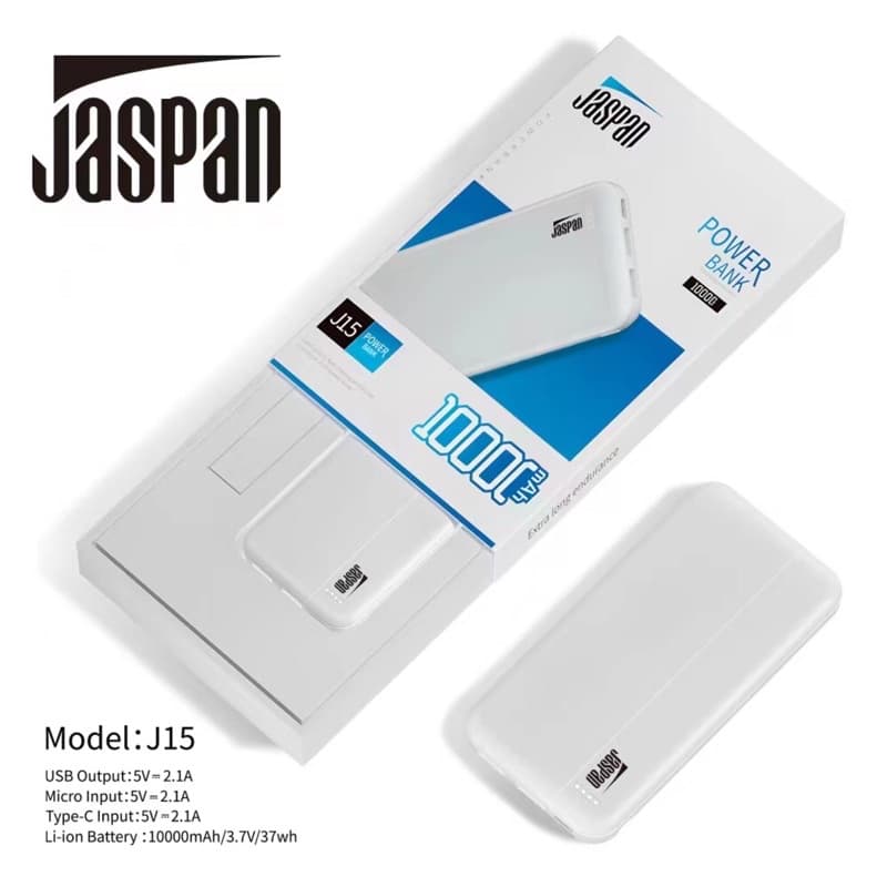 Powerbank Real Capacity Jaspan 10.000 Mah J15 Kualitas Bagus
