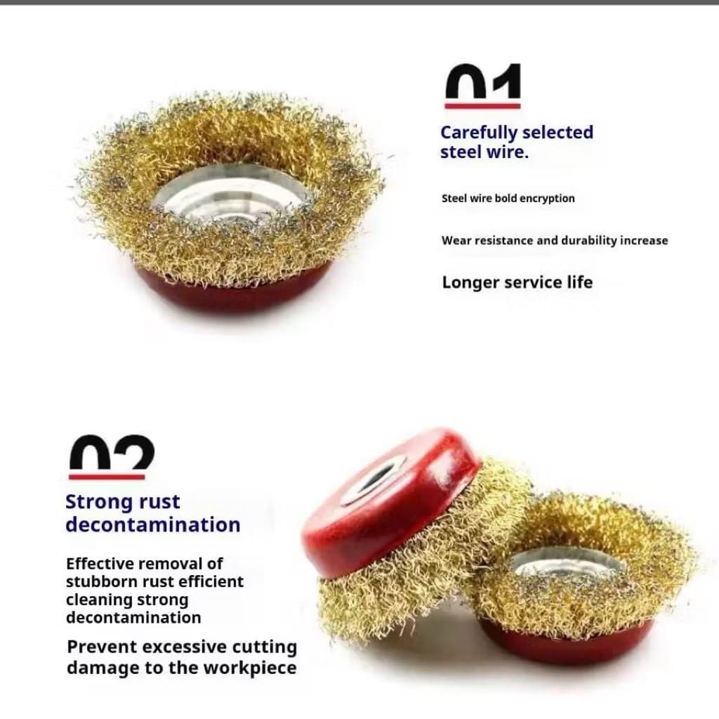 Sikat Mangkok Kawat 3inch Kepala Sikat Kawat Gerinda Wire Cup Brush Polishing Wheel