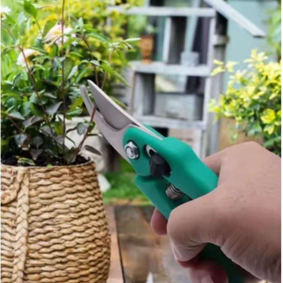 Gunting Dahan Hijau + Tali Gunting Ranting Bunga Tanaman Stainless Alat Potong Berkebun Serbaguna