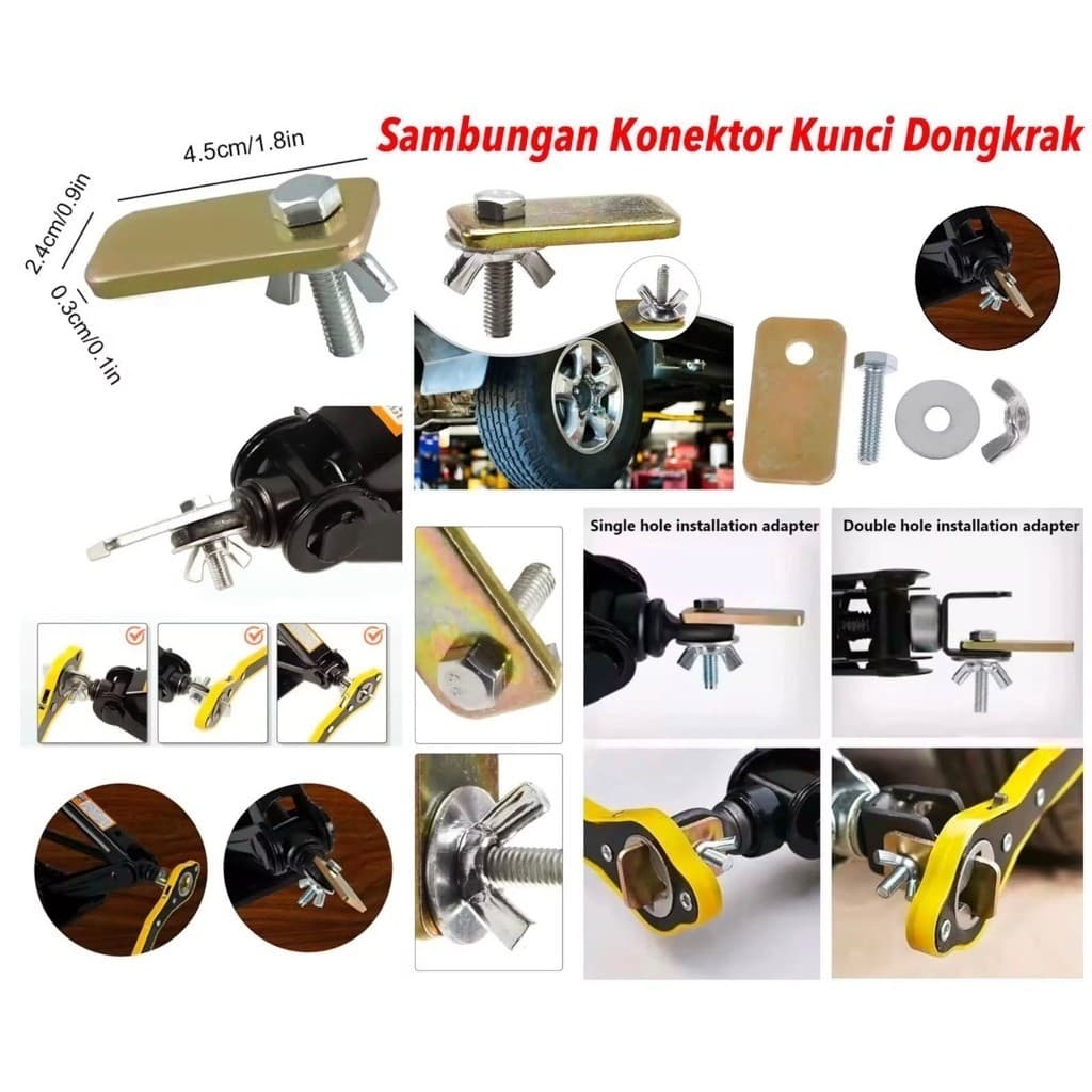 Adaptor Kunci Dongkrak Sambungan Konektor Kunci Dongkrak Mobil Universal Konektor Ratchet Wrench