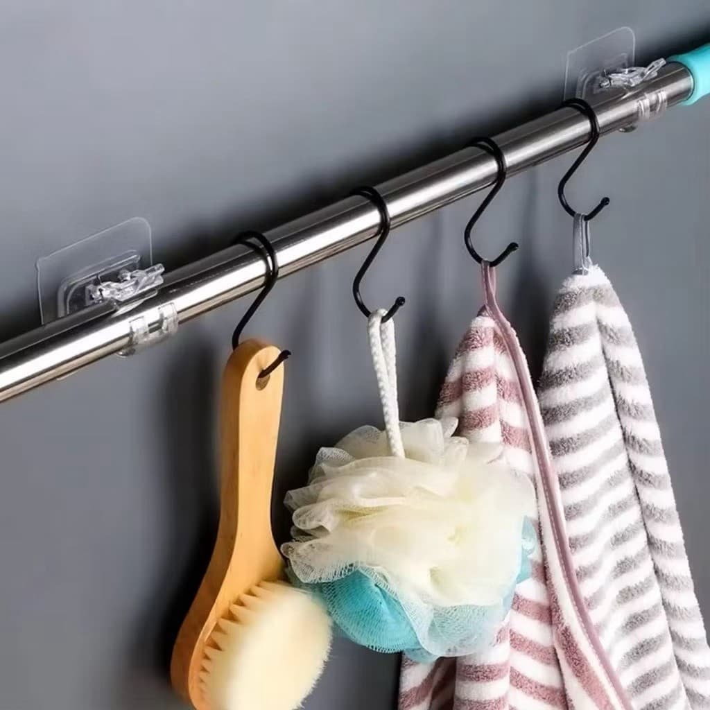 (GROSIRAN) Bracket Klip Hanger Socket Bracket Pengait Tiang Flexible Tanpa Bor Tempel Dinding Multifungsi