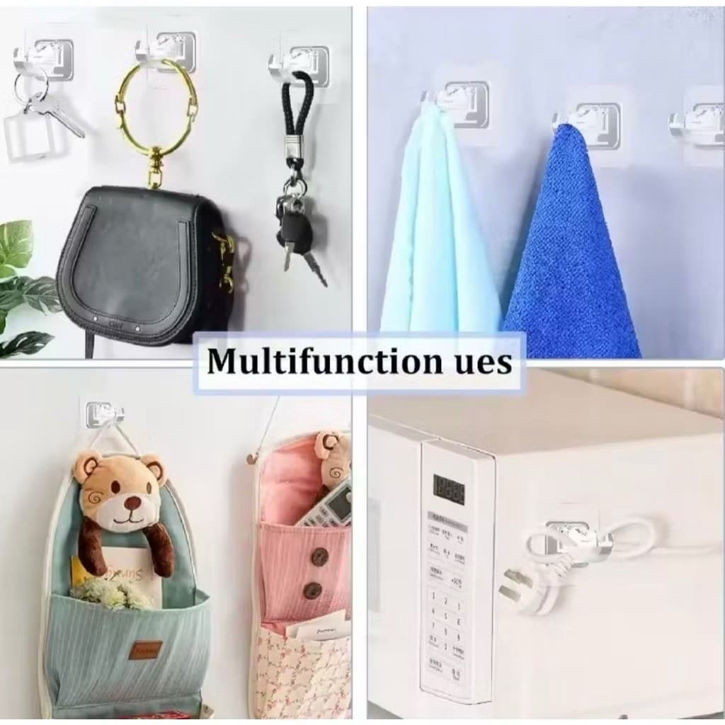 (GROSIRAN) Bracket Klip Hanger Socket Bracket Pengait Tiang Flexible Tanpa Bor Tempel Dinding Multifungsi