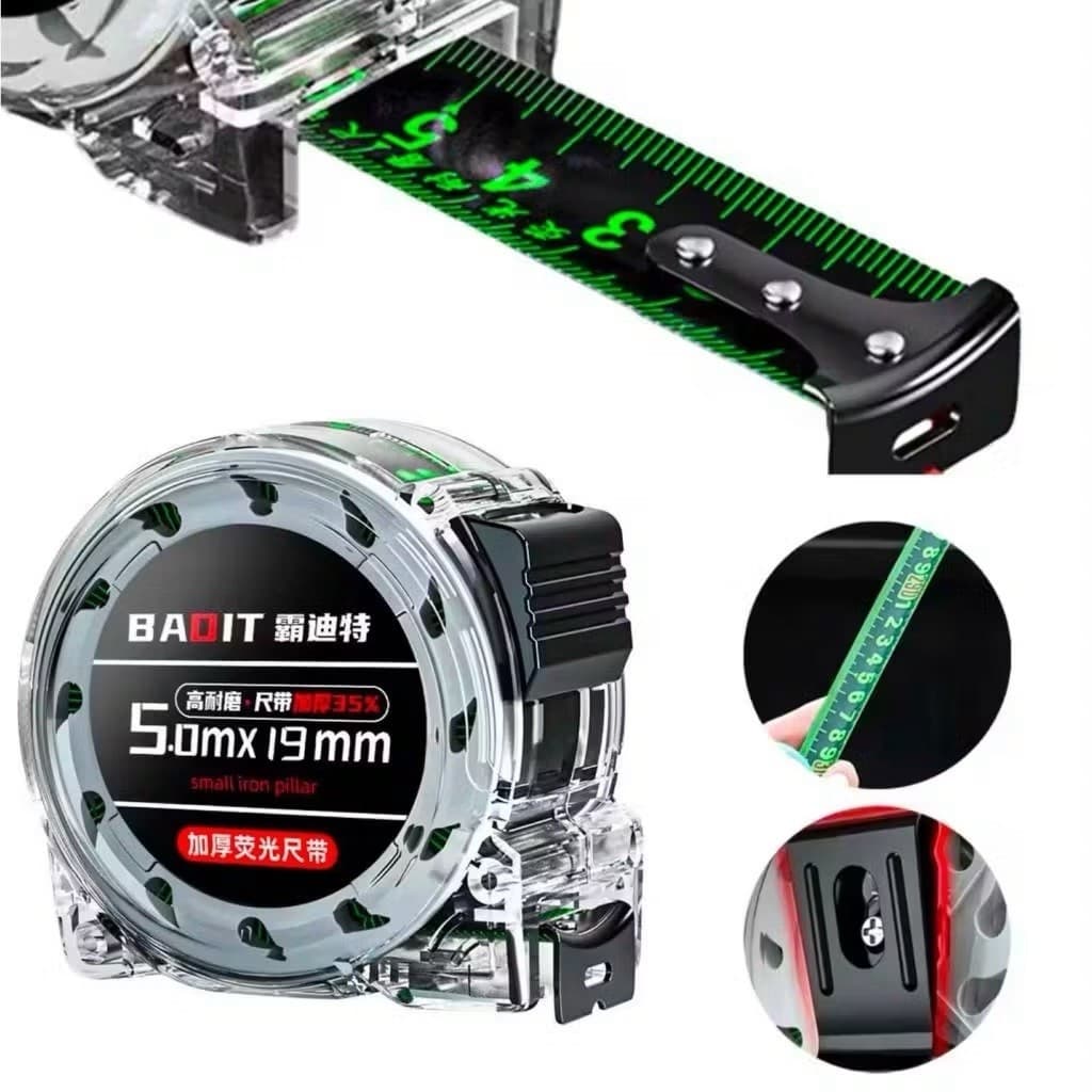 Meteran Transparan 19MM 5M Pita Pengukur Anti Karat Measuring Tape 5M Transparant Panjang