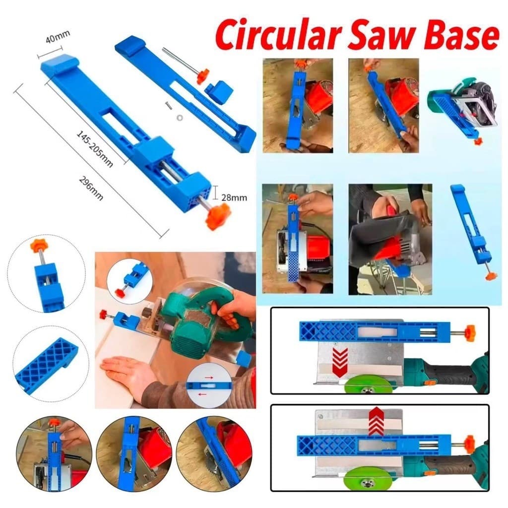 Circular Saw Base Guide Adjustable Penggaris Panduan Mesin Potong Kayu Ruller Straight Guide