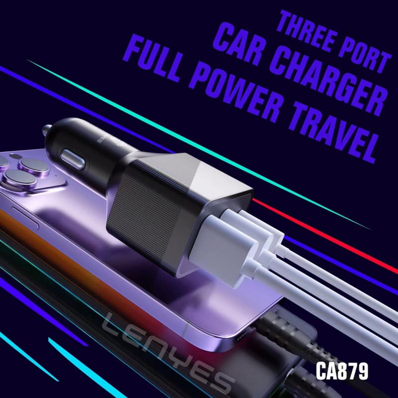 Batok saver Mobil lenyes CA-879 Car Charger 45w + Type C Usb