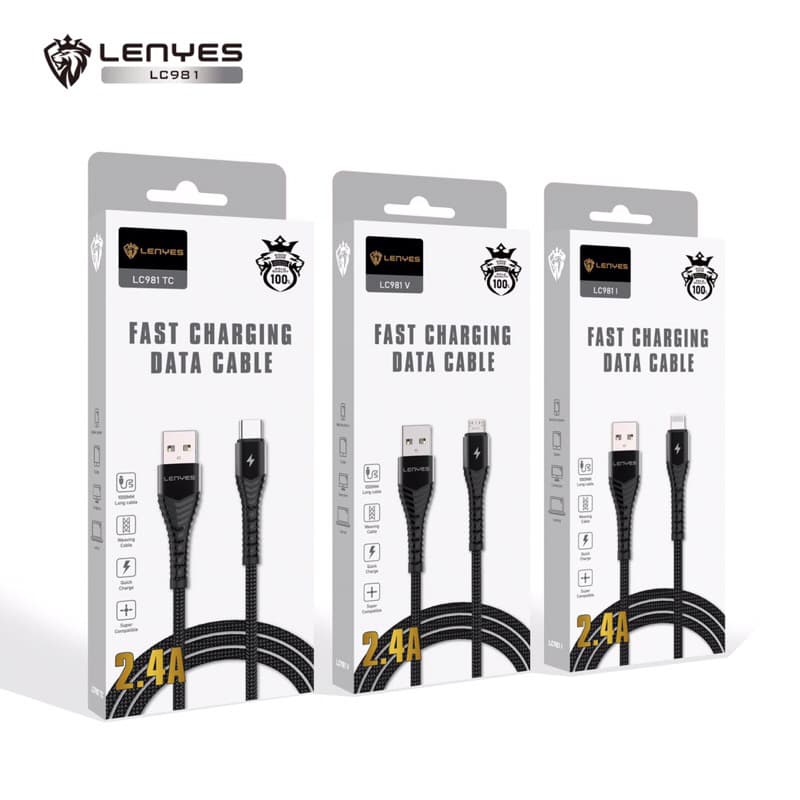 Kabel Data Lenyes 2.4A Fast Charging LC-981