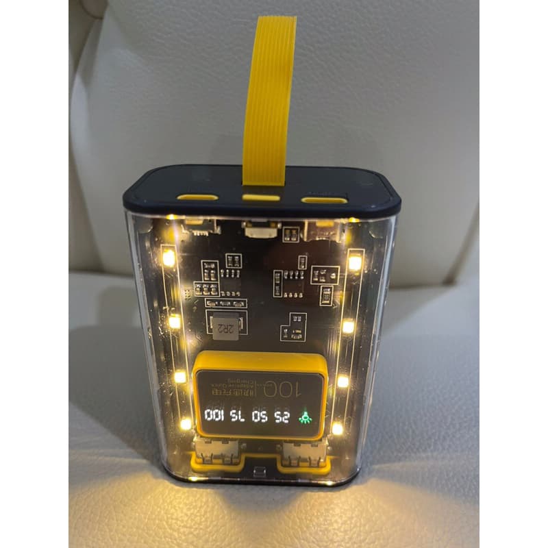 Powerbank Transparan LED Keren 8.800 Mah + 3 Kabel BMOT PT-11