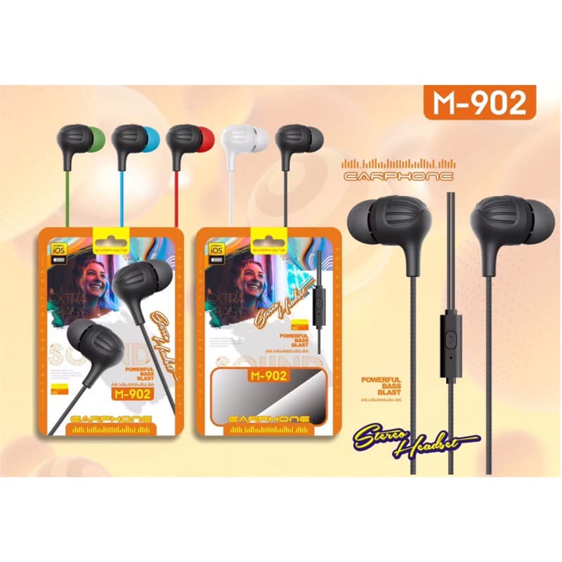 Headset Handsfree Stereo + Mic Earphone bisa telepon dan dengar musik