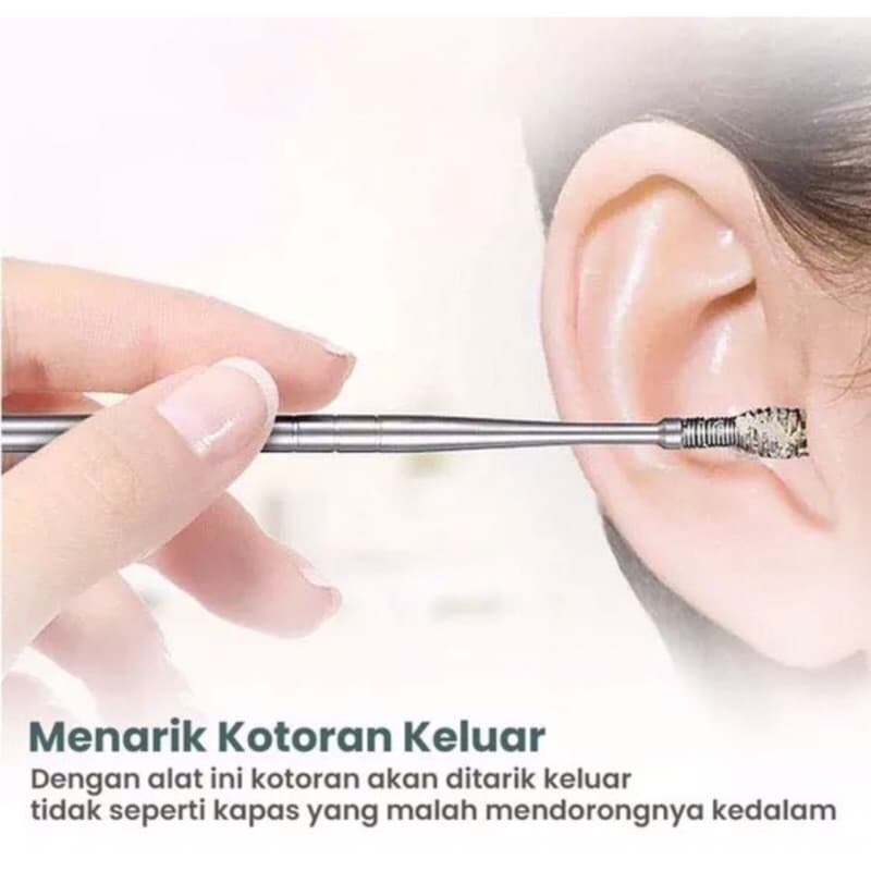 Alat Pembersih Telinga 5in1 Stainless alat korek Kuping Ear wax