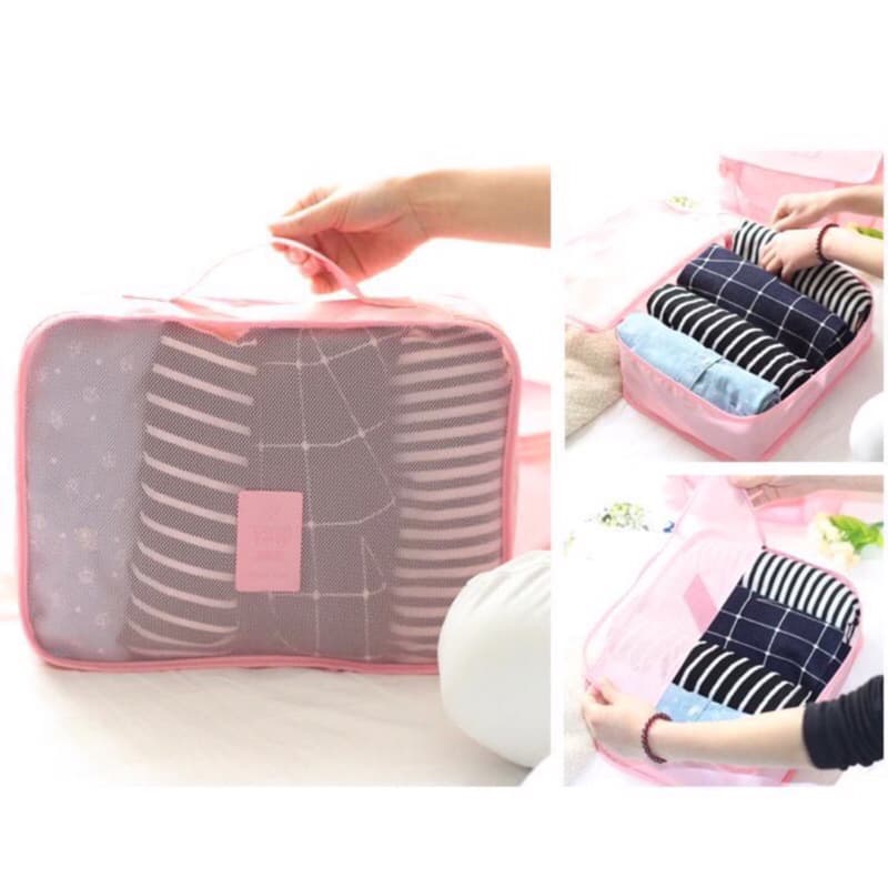 Travel Bag 6in1 Set Luggage Storage Organizer Tas Penyimpanan Travelling Serbaguna