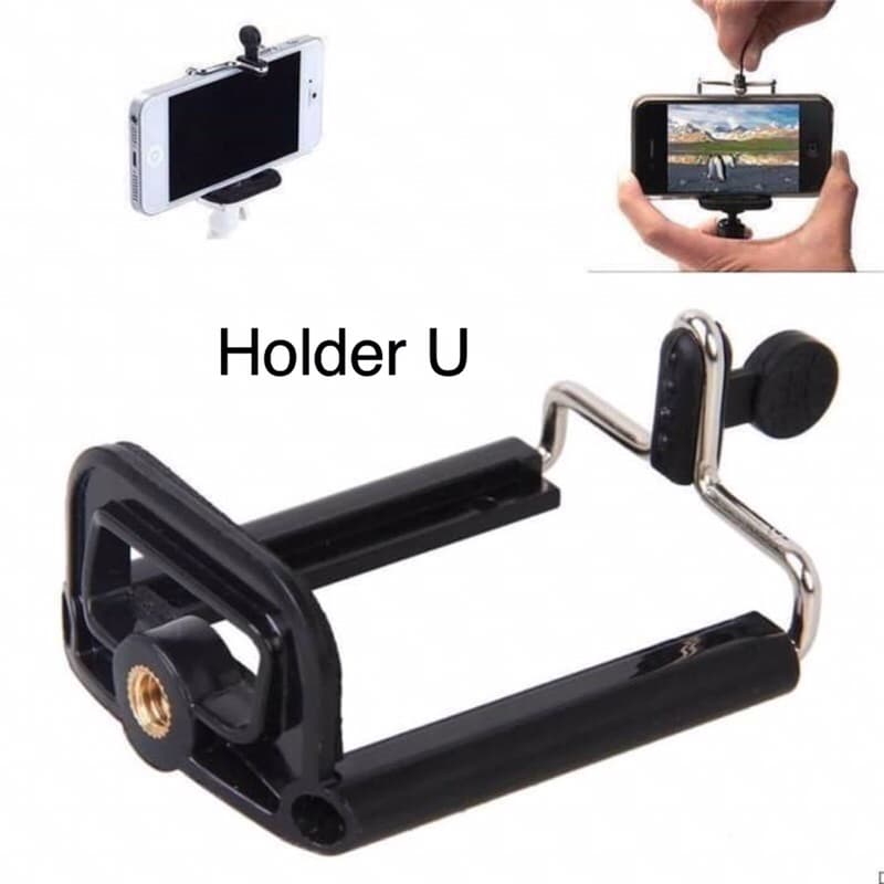 Mini Ball Head Screw 1/4 Clamp Holder U Gopro Bracket Universal Jepitan untuk Tripod Kamera Ringligth 360