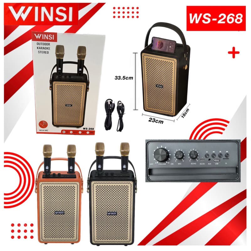 Speaker Bluetooth WINSI WS268 TWS + 2 Mic WS268