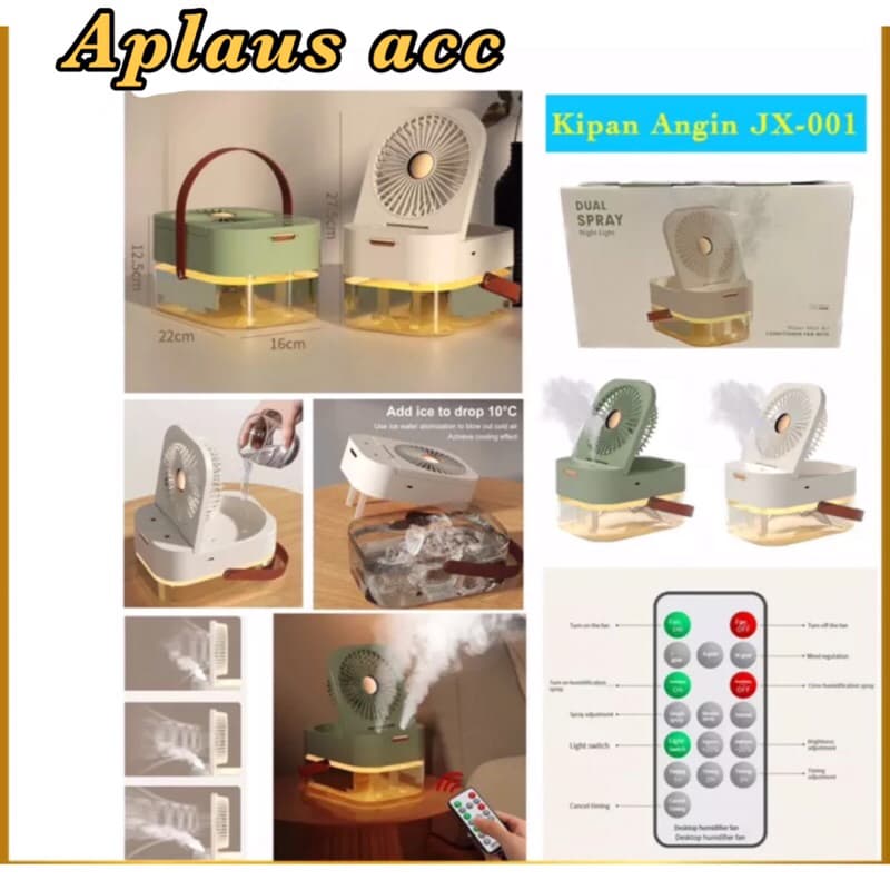 Kipas Angin AC Mini + Remote JX001 Kipas Angin Pendingin Ruangan Air Cooler Portable