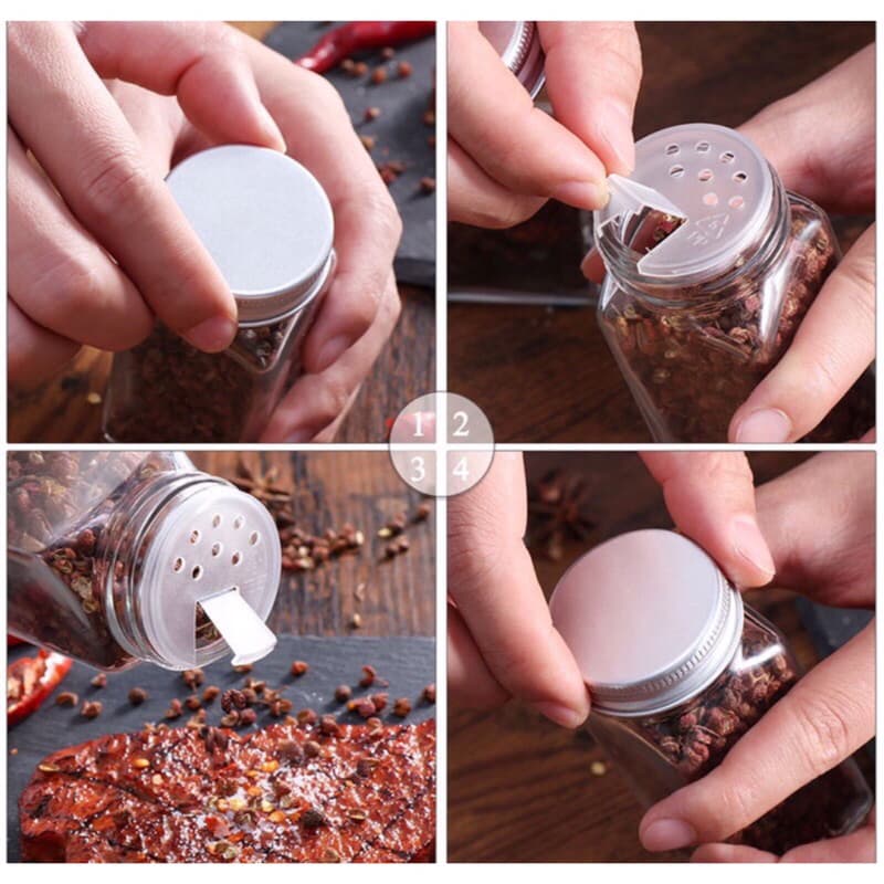 Botol Bumbu dapur Tabur Kaca / Tempat Bumbu Dapur Garam Merica Lada