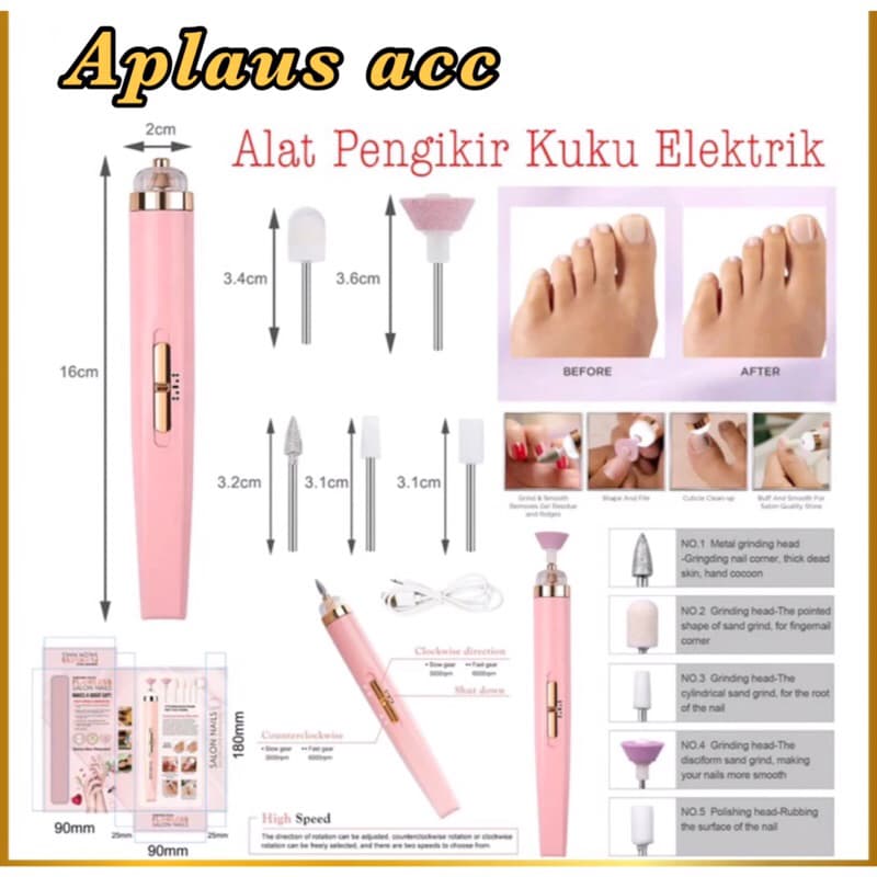 Alat Pengikir Kuku Elektrik 5in1 Set Manicure Pedicure Nail Polish Portable