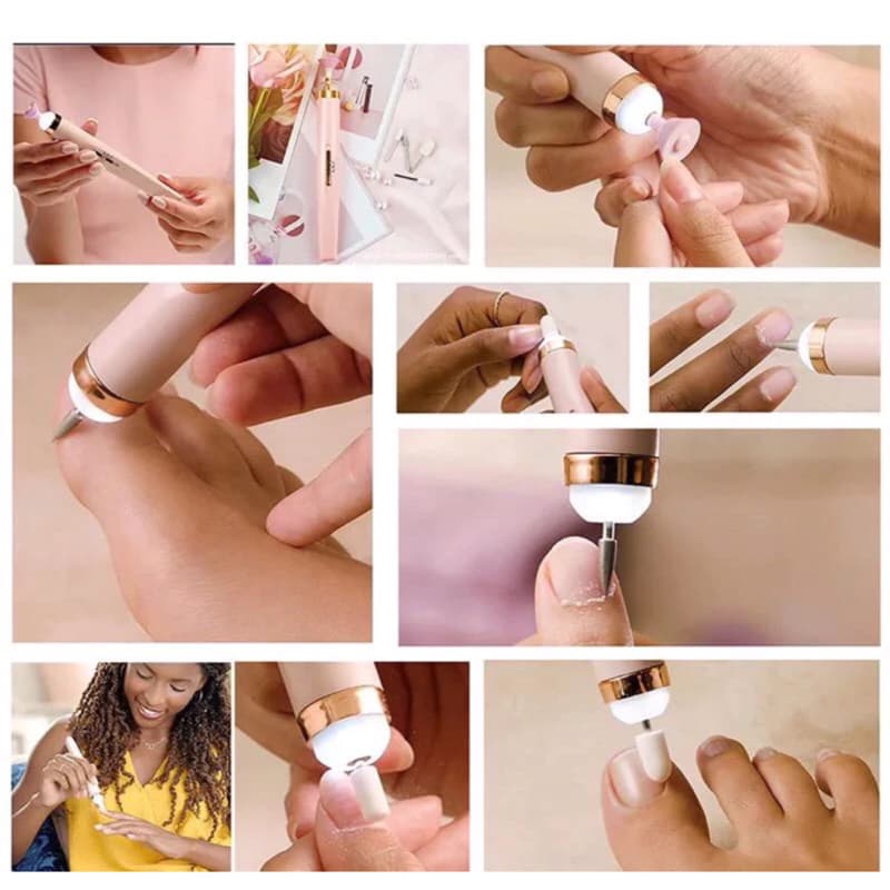 Alat Pengikir Kuku Elektrik 5in1 Set Manicure Pedicure Nail Polish Portable
