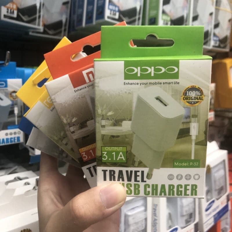 Travel Charger Branded P-32 3.1A V8/Micro USB Casan P32